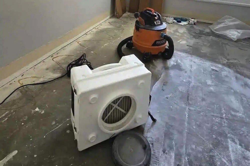 HEPA air scrubber used during mold remediation in San Diego County