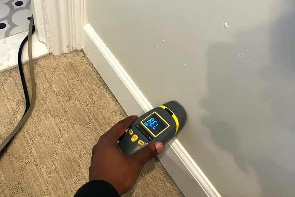Moisture mapping with thermal imaging after water damage